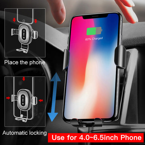 Wireless Charger Mount For iPhone XS Max X XR 8 Samsung Galaxy Note 9 S9 S8