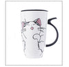 Cat Ceramic Mug With Lid and Spoon