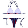 Swimwear - Blue Red Striped Bikini